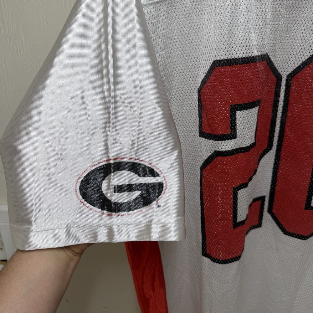 Georgia Bulldogs Jersey Mens XL White Starter Black Label College Football #20 - Picture 3 of 7